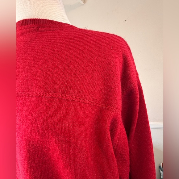 JWN Red Men’s Cashmere V-Neck, XL - Picture 6 of 9